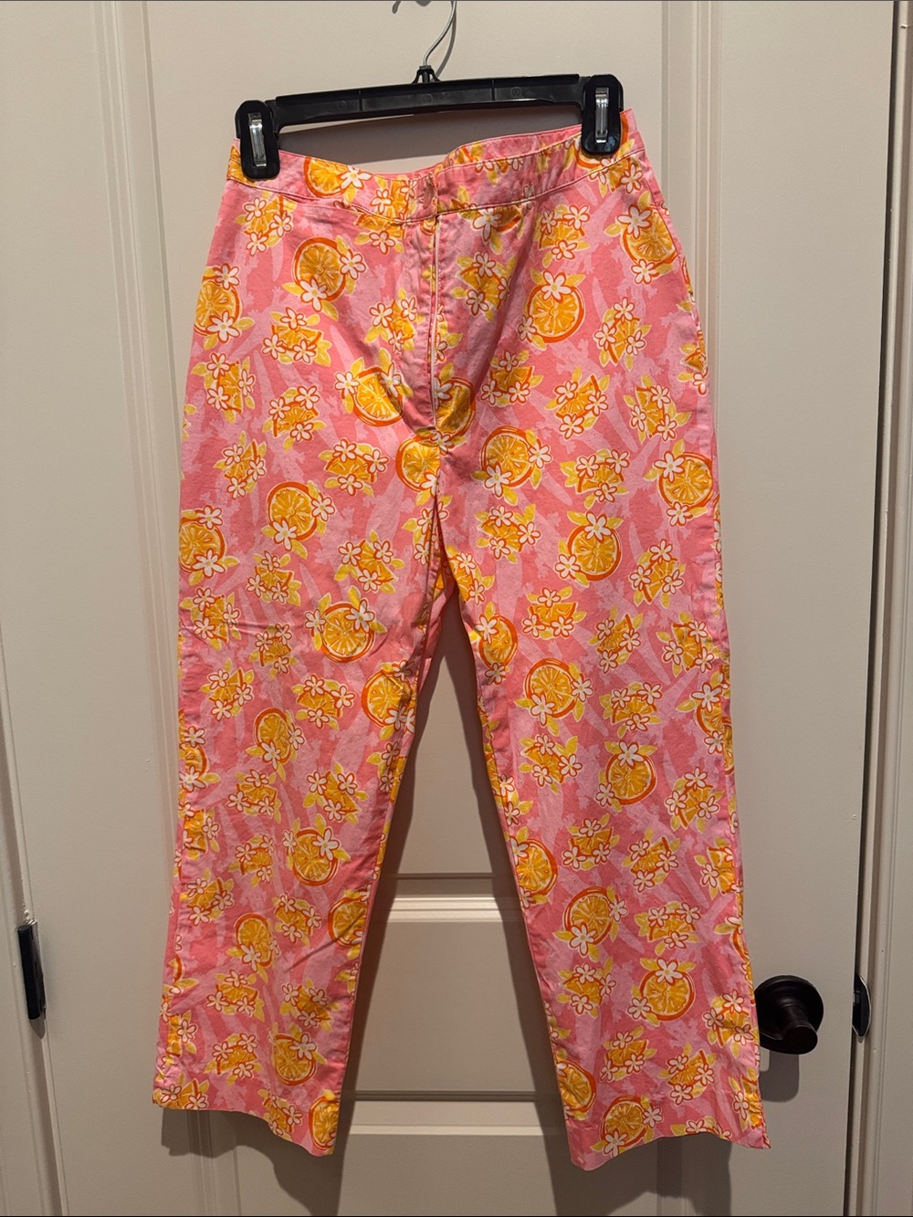 Pink Citrus Print Pajama Pants